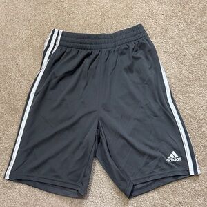 adidas Black Athletic Shorts with White Side Stripes